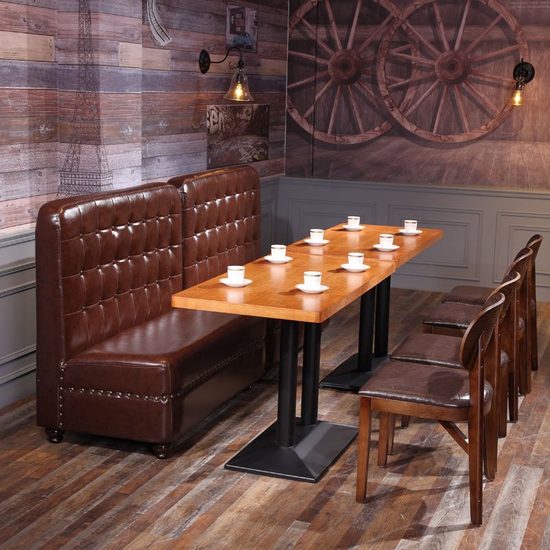 ShengYang restaurant furniture Classical Durable Dining Hall Furniture Leisure Booths Sofa Chair SE001-32 Table and Sofa Group image196