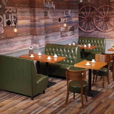 Nostalgic Restaurant Wooden Table And Chair KTV Booth Sofa SE001-34