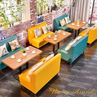 Fashionable Dining Furniture Hot Pot Restaurant Leather Booth Sofa Seating SE002-2