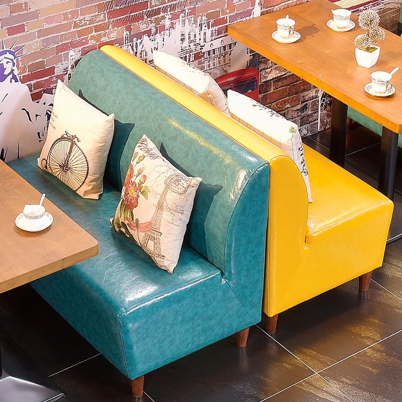 ShengYang restaurant furniture Fashionable Dining Furniture Hot Pot Restaurant Leather Booth Sofa Seating SE002-2 Table and Sofa Group image191