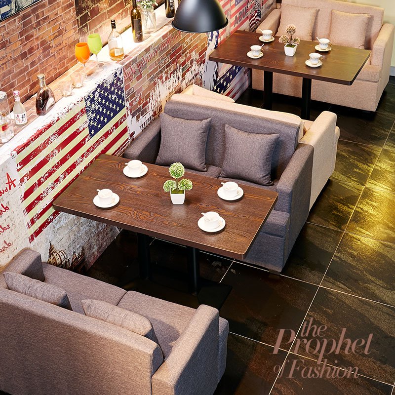 Nostalgic Coffee Shop Furniture Bistro Sofa And Dining Table SE003-4