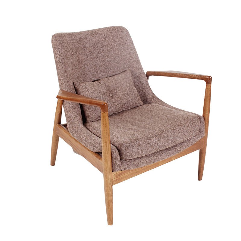 Modern Lounge Solid Wood Linen Fabric Single Leisure Sofa SA003