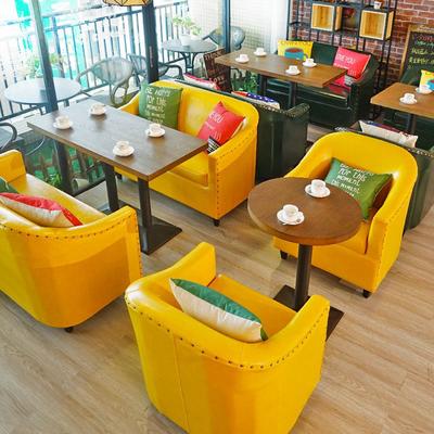 Modern Coffee Shop Dining Table And Colorful Sofa Seating SE012-4