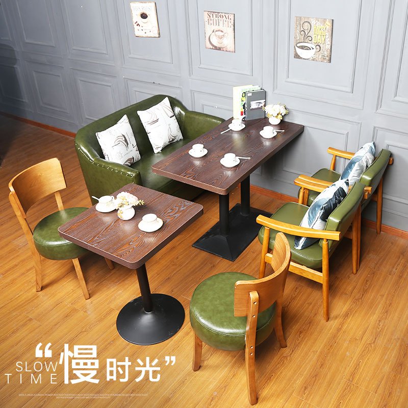 ShengYang restaurant furniture Retro Restaurant Table Set Wood Chair And Sofa Seating SE012-5 Table and Sofa Group image156
