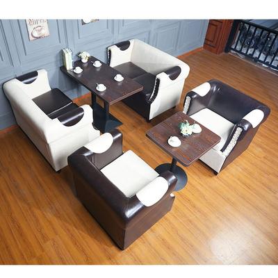 Modern Restaurant Furniture Custom Leather And Fabric Sofa SE015-4