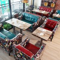 Industrial Bar Furniture Retro Dining Table And Couch SE017-1