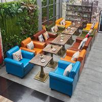 Industrial Cafe Furniture Timber Table And Sofa Seating SE025-2