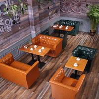 Commercial Restaurant Sofa Seating And Wooden Table SE026-1