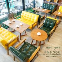 Leisure Coffee Shop Wooden Table And Sofa Chair SJ002-2