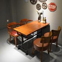 Retro Industrial Style Hot Pot Restaurant Wood Furniture GROUP30