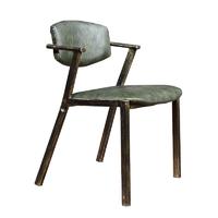 Industrial Coffee Shop Metal Leather Dining Chairs CE010