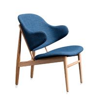 Nordic Blue Fabric Wooden Chair For Cafe SA015