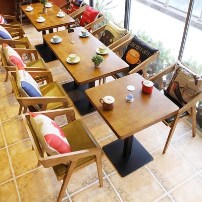 Modern Canteen Furniture Wooden ArmChair And Tables GROUP72