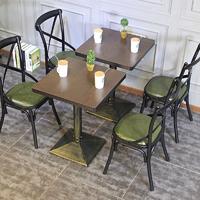 Industrial Restaurant Iron X Back Chair Dining Set GROUP98