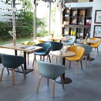 Nordic Restaurant Timber Table With Leather Chairs GROUP180