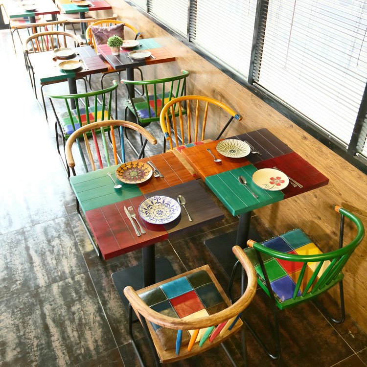 Retro Themed Restaurant Dining Table Chairs GROUP201