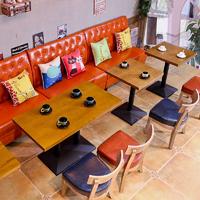 Modern Eatery Wooden Table And Dining Booths SE001-37