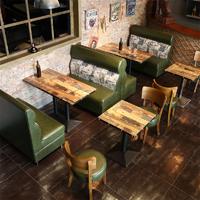 Retro Pub Dining Table With Booth Seating SE001-39
