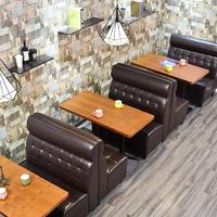 Modern Wood Table And Upholstered Restaurant Booths SE001-57