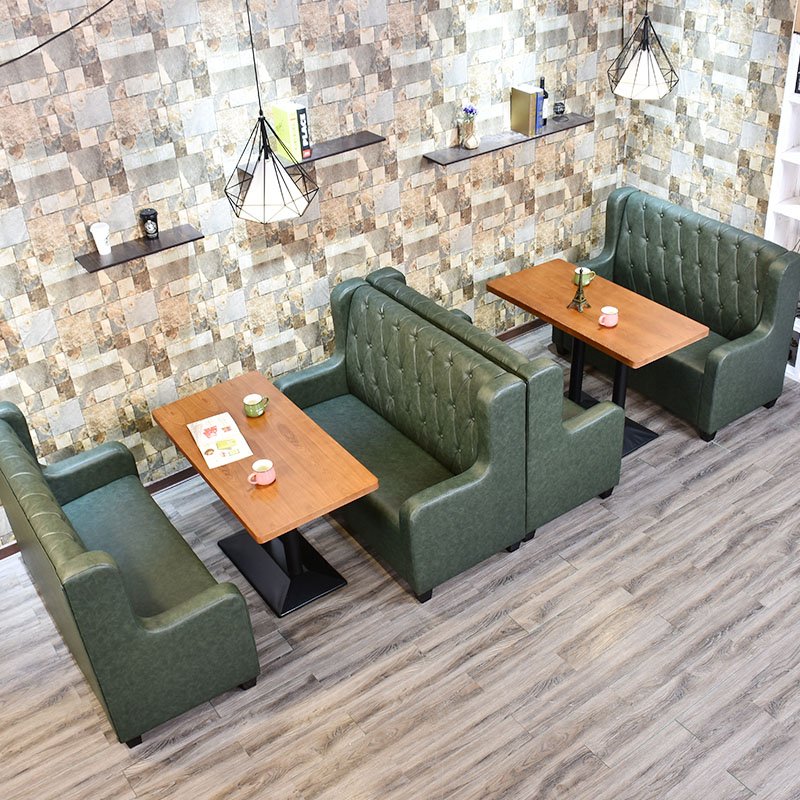 ShengYang restaurant furniture Contemporary Wooden Table Set With Diner Booths SE001-59 Table and Sofa Group image102