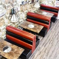 Industrial Wooden Booths Table For Restaurant SE001-63