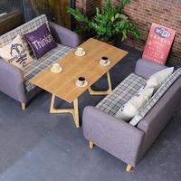 Rustic Restaurant Table And Fabric Dining Sofa SE005-15