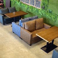 Rustic Rectangle Pub Table And Double Sofa SE019-9