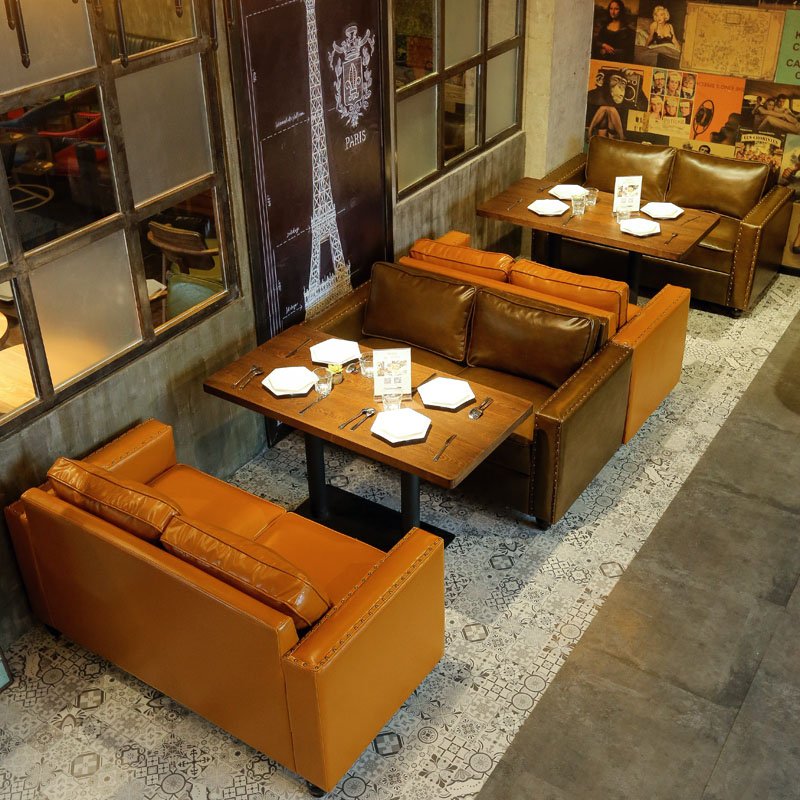 Modern Dining Table And Leather Double Seat Sofa SE019-15