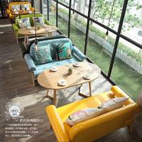 Modern Coffee Shop Dining Wooden Table Sofa Furniture SE028-1