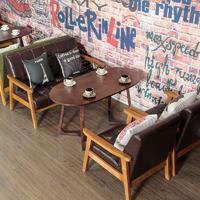 Retro Pub Wooden Dining Table Sofa Furnishing SJ002-12