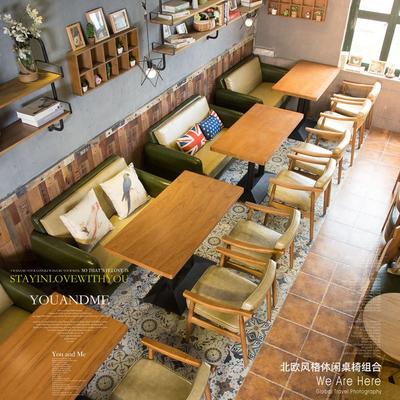 Modern Restaurant Wood Table With Leather Sofa Seating SE005-25