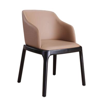 Modern Wood Furniture Leather Grace Chair With Arm Rest CA029